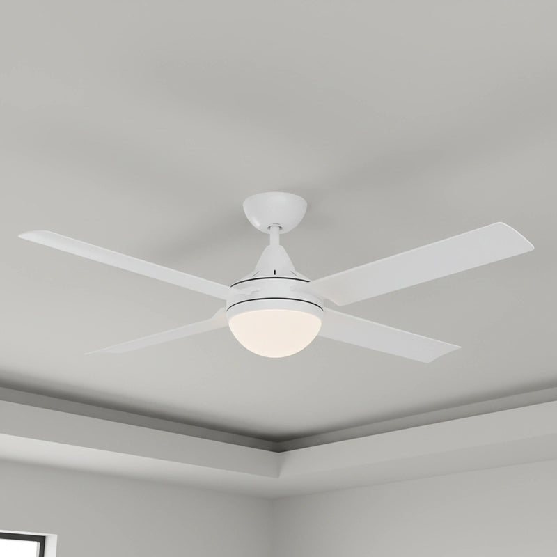 Brilliant 48” DC Lite White Cairns Ceiling Fan with Light