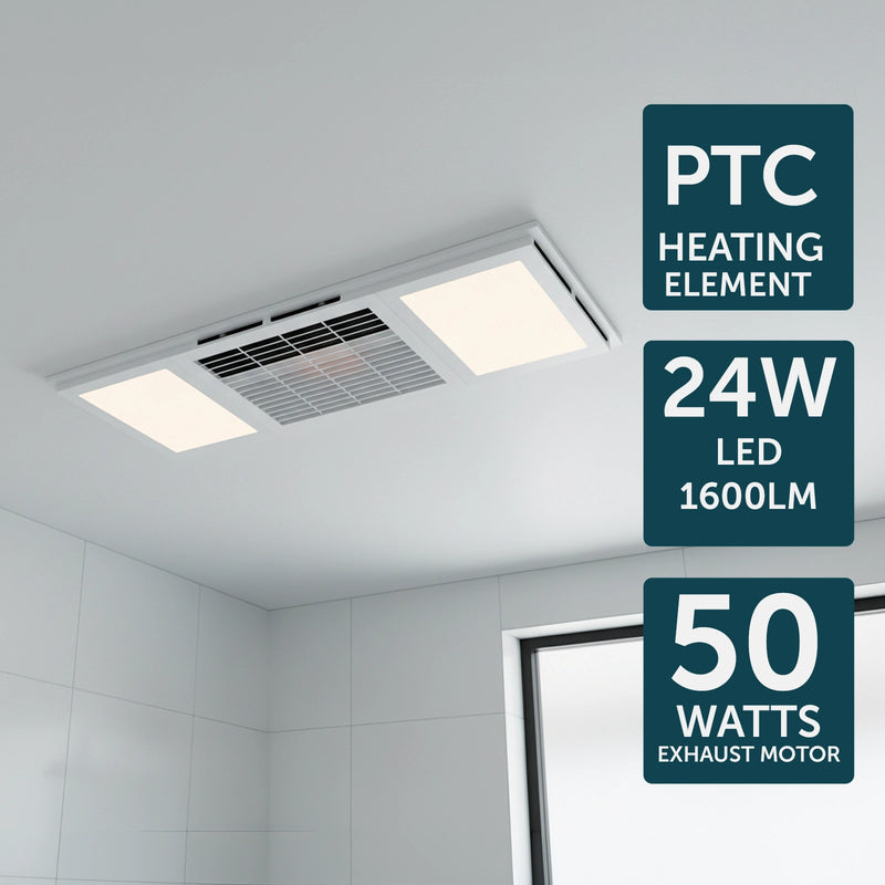 Scorcher White 4-In-1 Bathroom Heater with Light