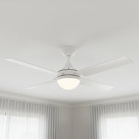 Brilliant 56” DC Lite White Cairns Ceiling Fan with Light