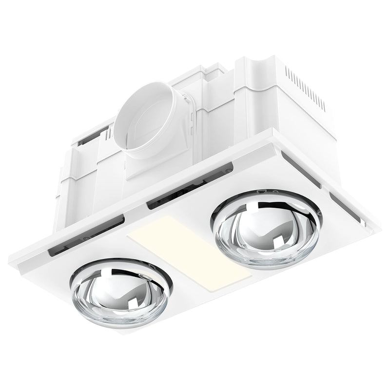 Brilliant White Airforce 2 lights 3-in-1 Bathroom Heater