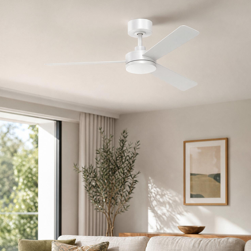 Brilliant 48" White 3-Bladed Tonga DC ABS Ceiling Fan
