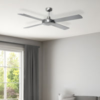 Brilliant Brush Aluminium with Silver Blades Tempest 52'' AC Ceiling Fan