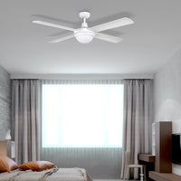 Brilliant White Tempest-II 52'' DC 4-Blade Ceiling Fan with Light