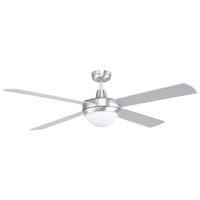 Brilliant Brushed Aluminium Tempest-II 52'' DC 4-Blade Ceiling Fan with Light