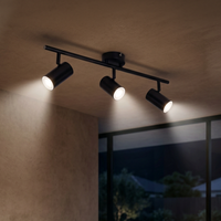 Brilliant Matte Black Nash Three Head Hardwired Spotlight Bar